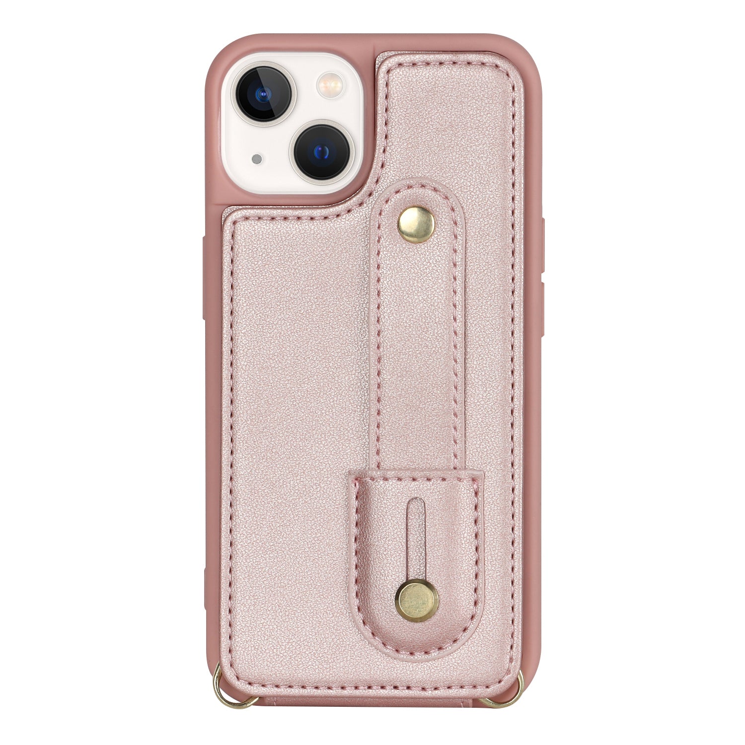 Til iPhone 14 Plus Håndledsrem Kickstand Telefon Taske PU Læder Coated TPU Kickstand Cover Til iPhone 14 Plus Håndledsrem Kickstand Telefon Taske PU Læder Coated TPU Kickstand Cover